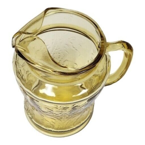 1930s Federal Glass Madrid Amber Depression Glass 80oz Pitcher & Glasses Set - Picture 3 of 16